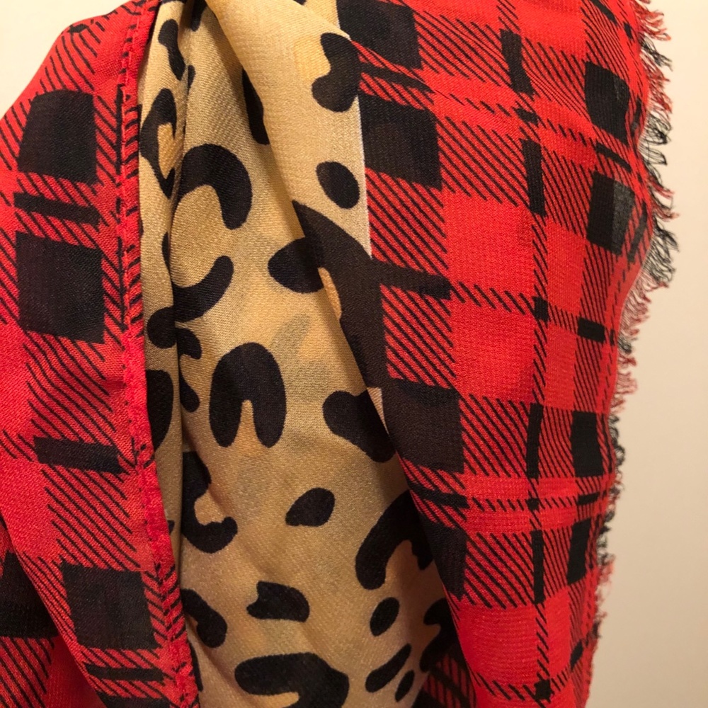 Cheetah and Plaid Scarf